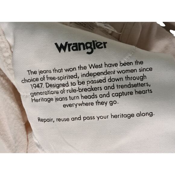 Wrangler Mid Rise Wide Leg Cream Jeans Size 29x32 Cotton Hemp - Picture 14 of 16